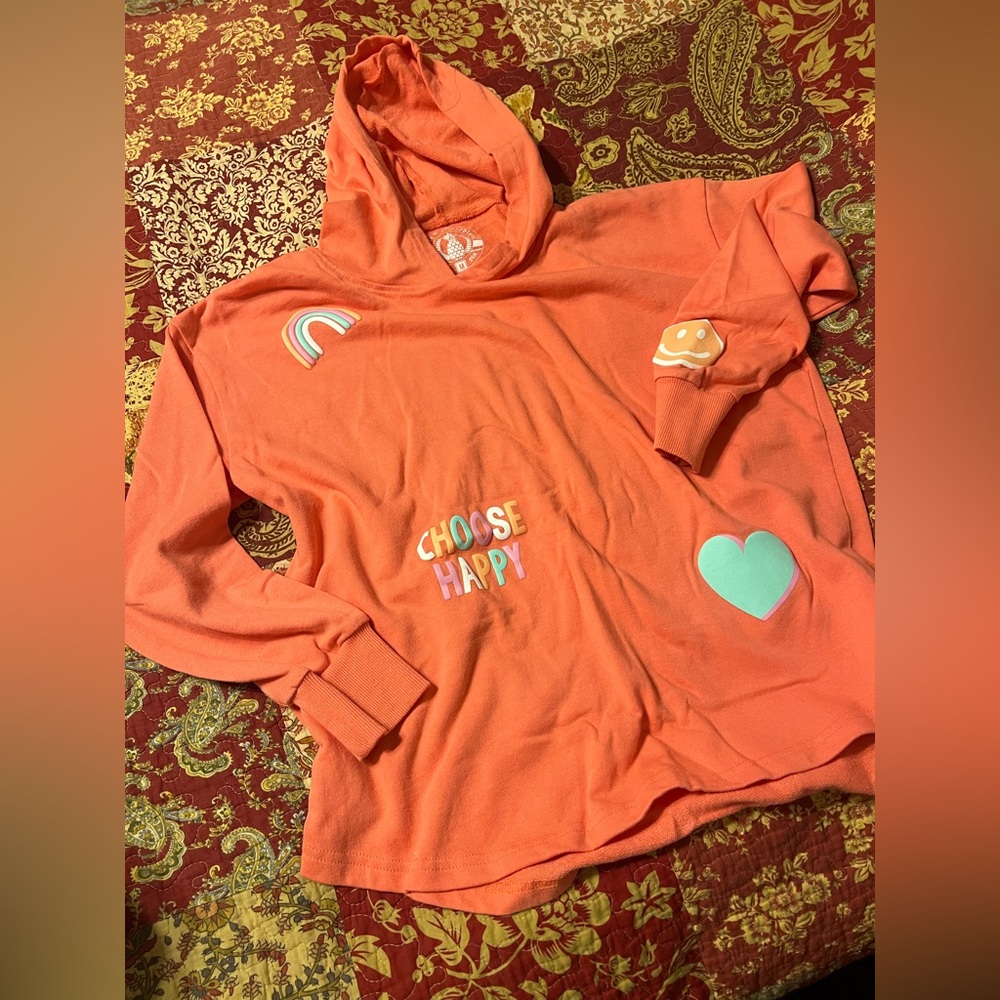 Oversized melon light weight hoodie with matching shorts.